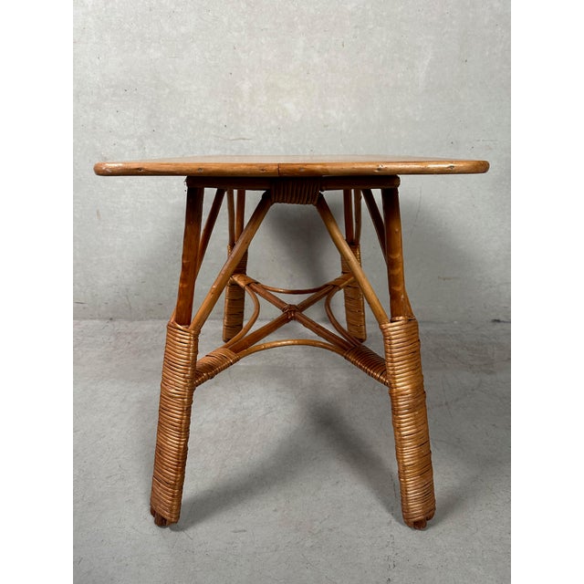 Vintage Rattan Table, 1970s For Sale - Image 4 of 8
