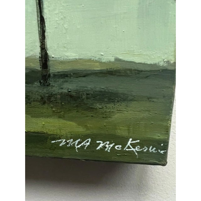"Muted Moss" Contemporary Impressionist Landscape in Various Shades of Green by Mill Valley Artist Mary Anne McKernie For Sale - Image 4 of 7