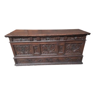 Antique Spanish Walnut Chest, 1680 For Sale