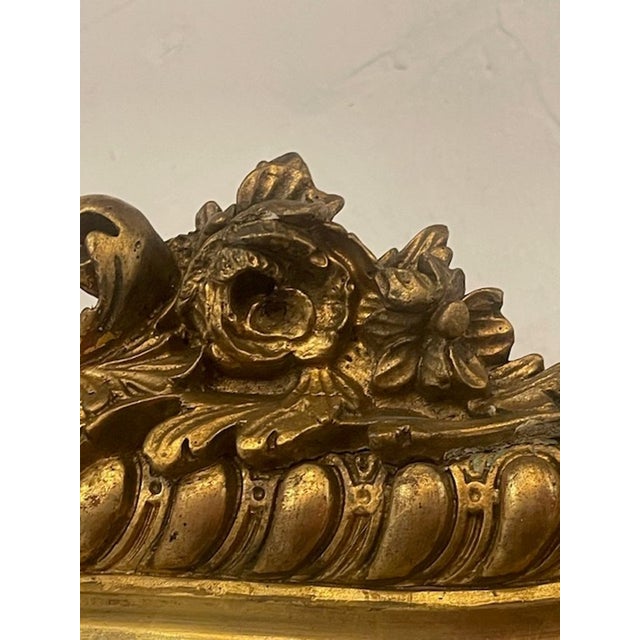 French 19th Century French Louis XV Giltwood Mirror For Sale - Image 3 of 7