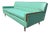 Mid-Century Modern Turquoise & Walnut Sofa For Sale