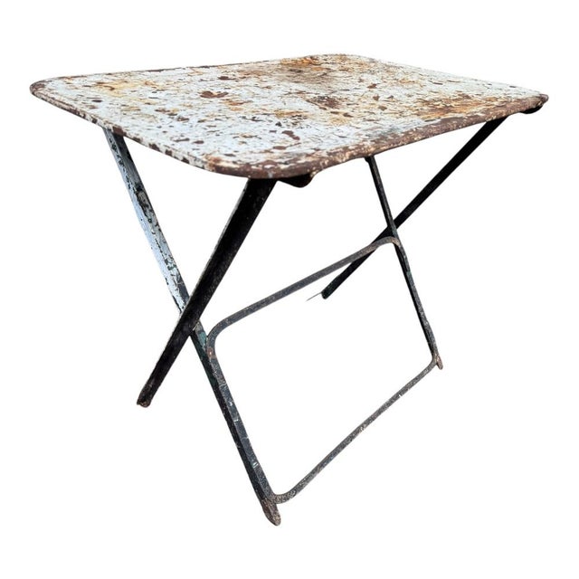 Metal Provencal Folding Iron Garden Table, 1900s For Sale - Image 7 of 15