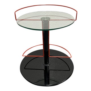 Roche Bobois Post Modern Red Bar Cart For Sale