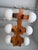 Mid 20th Century Vintage Scandinavian Pine Chandelier With Frosted Globes For Sale - Image 5 of 6