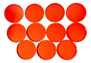 Orange Melamine Stackable Dinner Plates, Set of 11 by Massimo Vignelli for Heller