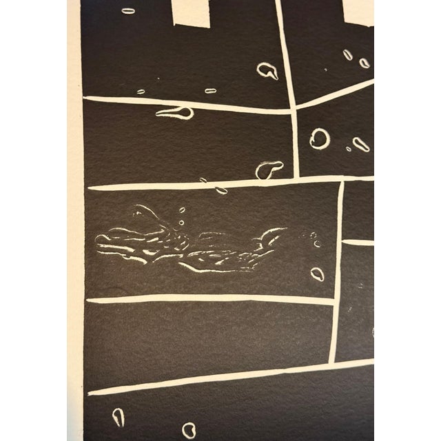 Mimmo Paladino, Huge Italian Neo Expressionist Mimmo Paladino Linoleum Block Print Atlantico, 1987 For Sale - Image 4 of 12