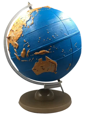 Vintage Globe for Blind People in Louis Braille, 1940s