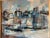 Abstract Anthony Thorn Vintage Oil Painting “Harbor Scene” 1960, Signed, Canadian Artist. For Sale - Image 3 of 5