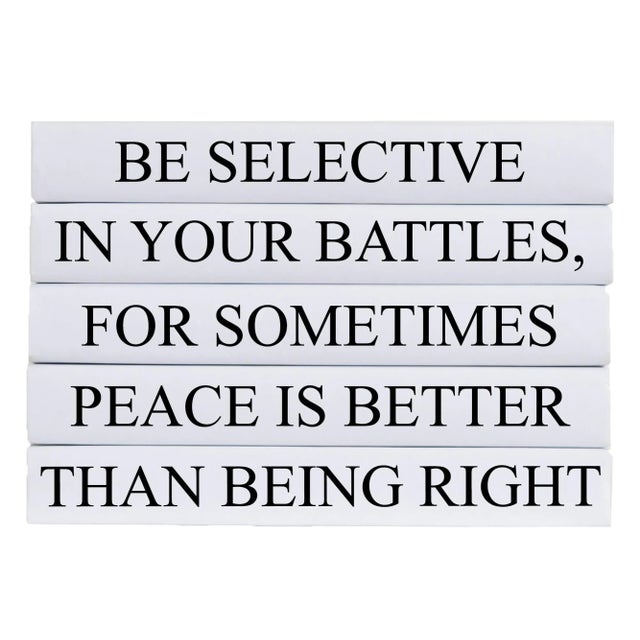 Modern Decorative Books - Quote Book Stack - "Be Selective" For Sale - Image 3 of 3