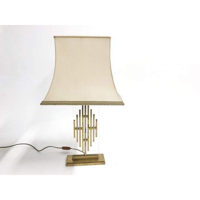 Metal Mid-Century Bronze and Fabric Table Lamp, 1960s For Sale - Image 7 of 11