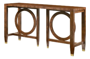 Modern Burl Walnut Console Table