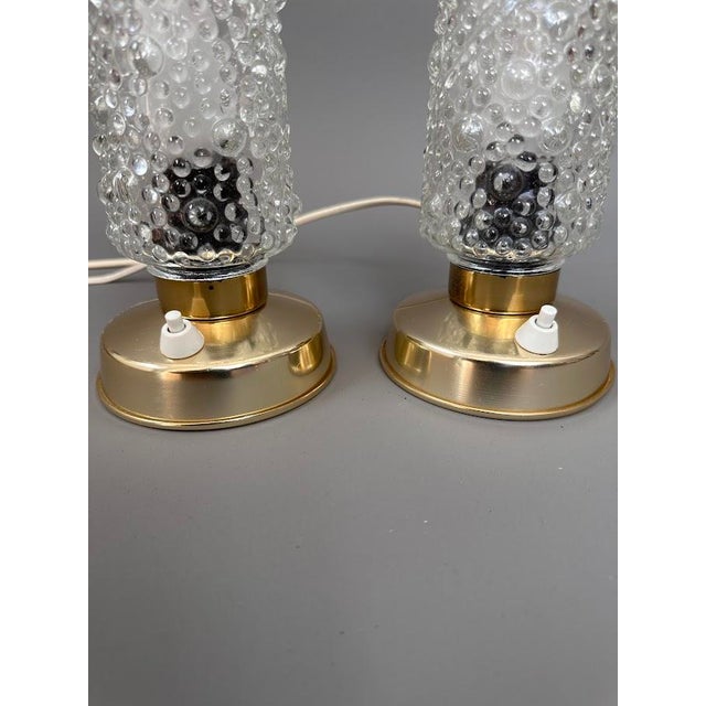 Mid-Century Modern Vintage Bubble Lamps on Gold Bases, 1970s For Sale - Image 3 of 6