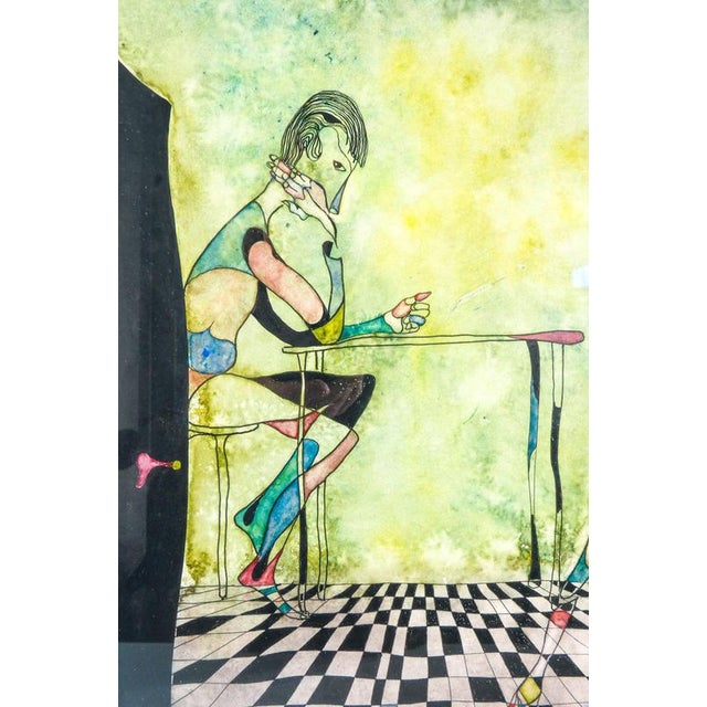 Ermanno Metelerkamp, Apparition, 1970, Watercolor and Ink on Paper For Sale - Image 4 of 16