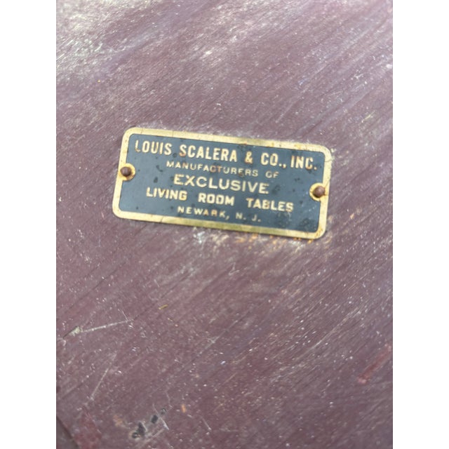 Pair of Louis Scalera English Regency Mahogany and Tooled Leather Top sideTables with Brass Claw Feet .