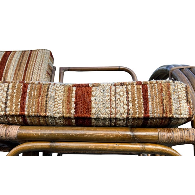 Vintage Rattan Paul Frankl Style Pretzel Sofa For Sale - Image 10 of 11