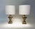 Cream Vintage Italian Brass Table Lamps, 1950s, Set of 2 For Sale - Image 8 of 8