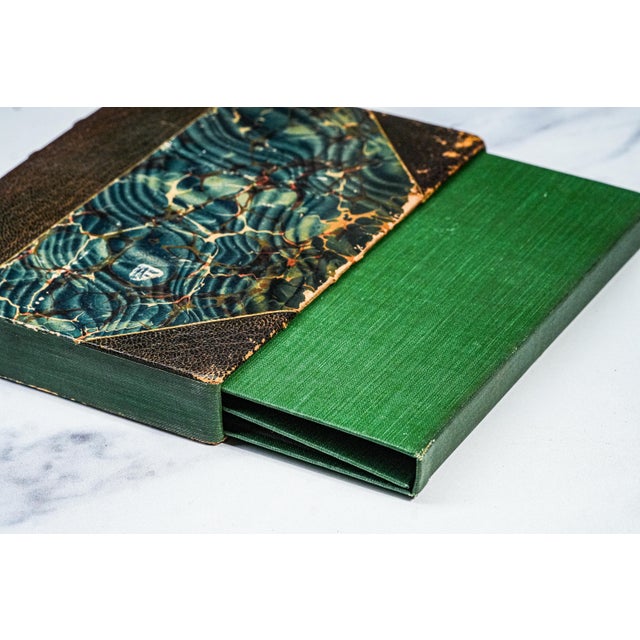 Neat Faux Antique Leather Book Hidden Safe Folio Desk Home Decor For Sale - Image 10 of 13