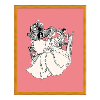 The Sport of Watching by Carly Kuhn in Gold Frame, Small Art Print For Sale