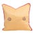 Shahi Saffron Gold Zardozi Silk Pillow, Peacock Motif For Sale