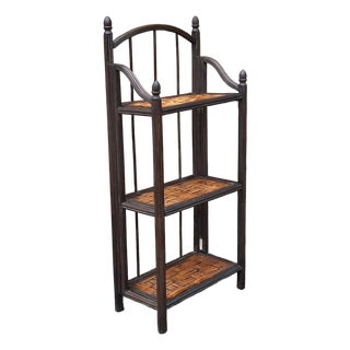 Mid-Century Modern Rattan and Split Reed Folding Bookcase Étagère, 1960s For Sale