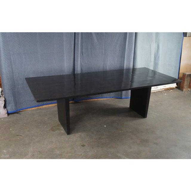 Restoration Hardware Wyeth Floating Rectangular Black Oak Modern Dining Table Rh For Sale - Image 12 of 17