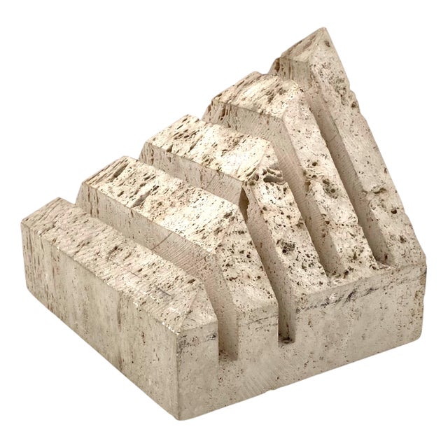 Travertine Desk Organizer by Enzo Mari for Fratelli Mannelli, Italy, 1970s For Sale