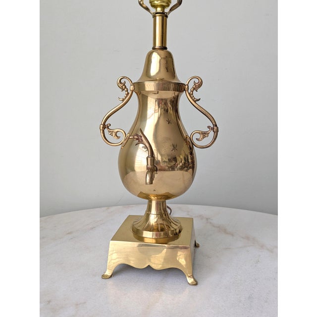 Moroccan Vintage Brass Samovar Table Lamp For Sale - Image 3 of 9