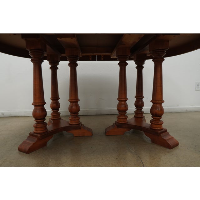 Vintage Tell City Early American Colonial Double Pedestal Extension Dining Table For Sale - Image 10 of 14