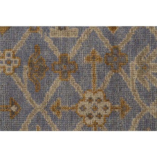 Rug & Kilim’s Samarkand Style Rug in Blue With Geometric Patterns For Sale In New York - Image 6 of 7