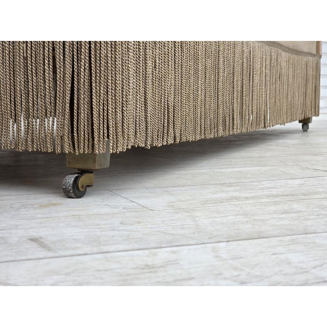 Beige Danish 2-Seater Sofa in Velour with Teak Legs, 1950s For Sale - Image 8 of 18