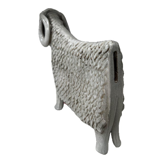 1960s Bennington Pottery Sheep Ram Figure Sculpture Bank by David Gil & Yusuke Aida For Sale