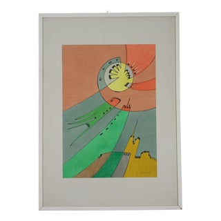 Vittorio Bravi, Composition, 1970s, Artwork on Paper, Framed For Sale