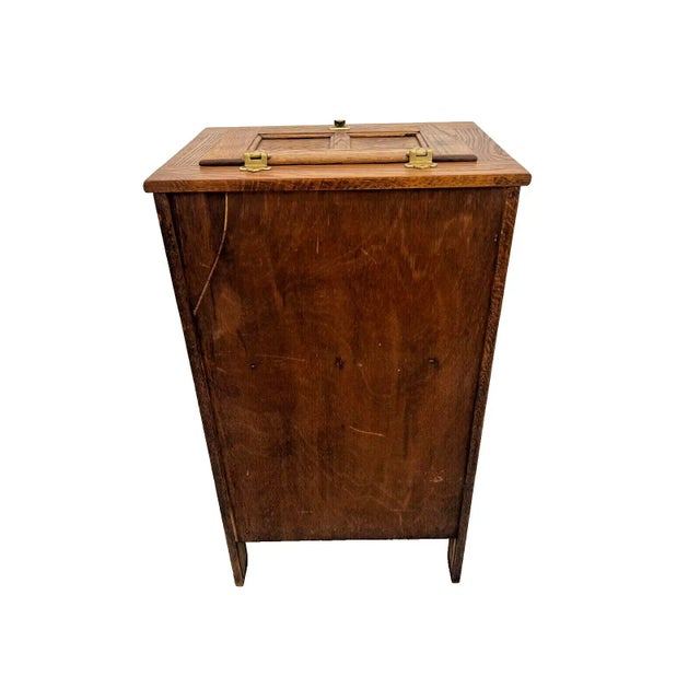 Simmons Company Furniture 1970s Retro White Clad Cabinet Ice Box Style Top Bottom Storage Two Doors by SImmons For Sale - Image 4 of 10