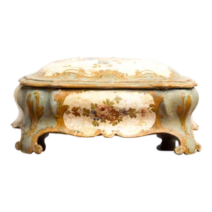 Large Vintage Capodimonte Styled Wooden Box