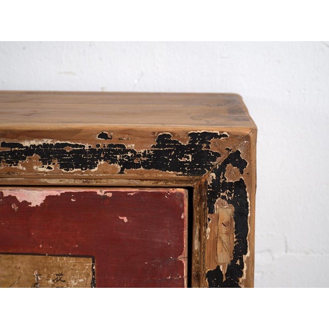 Metal Antique Qing Dynasty Bogu Shanxi Cabinet or Sideboard in Painted Pine For Sale - Image 7 of 14