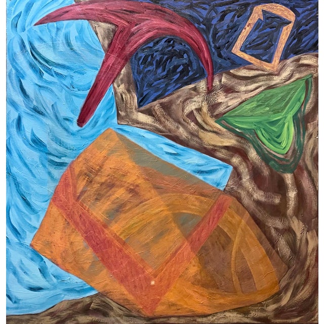 Joan Thorne, Large Colorful 1980s New York Abstract Expressionist Oil Painting Joan Thorne, 1989 For Sale - Image 4 of 9