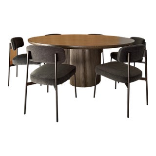 Arhaus Round Dining Room Table & Chairs For Sale