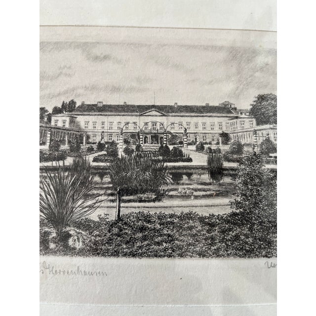 1900 - 1909 Wester-Fomm, Hannover Schloss Herrenhausen, 1909, Etching, Framed For Sale - Image 5 of 9