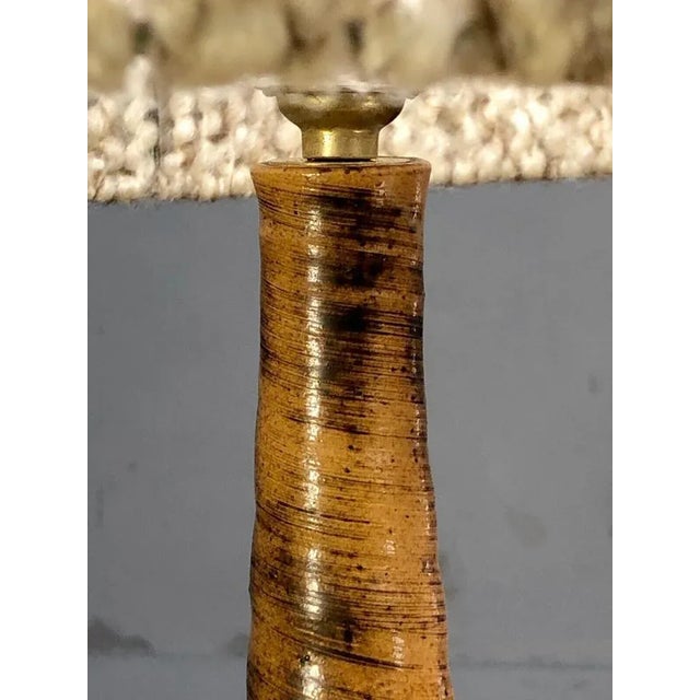 1970s Brutalist French Orange Ceramic Table Lamp, 1970s For Sale - Image 5 of 13