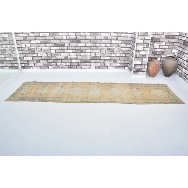 Turkish Antique Vintagwe Hallway Runner For Sale - Image 3 of 9