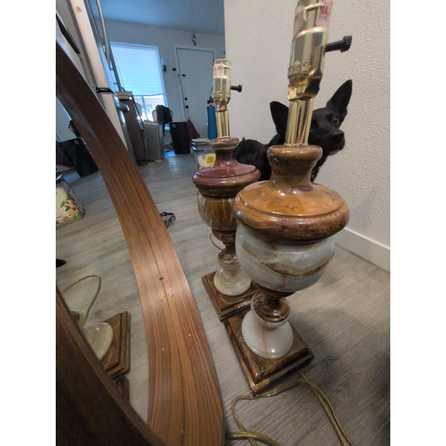 Vintage Onyx Table Lamps - a Pair For Sale In Seattle - Image 6 of 12