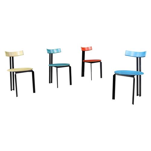 Postmodern Zeta Dining Chairs attributed to Harvink, Netherlands, 1980s, Set of 4 For Sale - Image 13 of 13