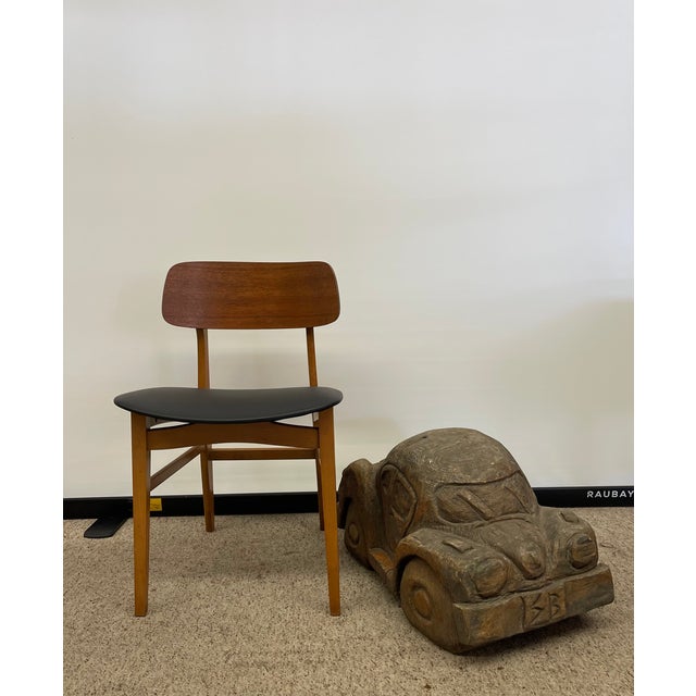 Vintage Hand Carved Wooden Car Sculpture in the Style of a Volkswagen Beetle For Sale - Image 12 of 12