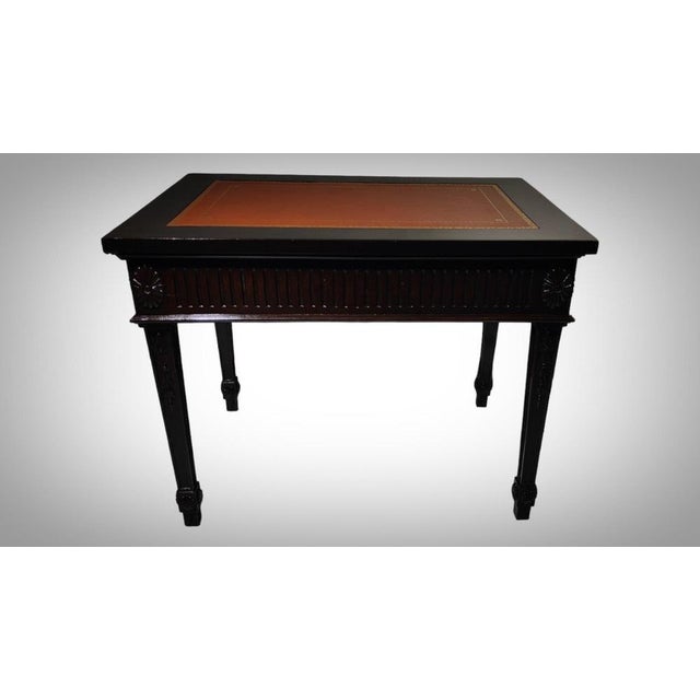 Elegant library staircase that transforms into a table it is in good condition with carved work on the exterior and...