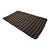 Large Vintage Handwoven Kilim - Dark Brown & Off-White Striped Wool Area Rug For Sale