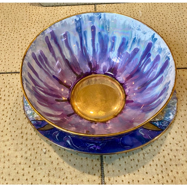 Vintage Limited Edition Set of Hand Painted Bone China Bowl and Platter. Exclusively designed and painted for Bergdorf...