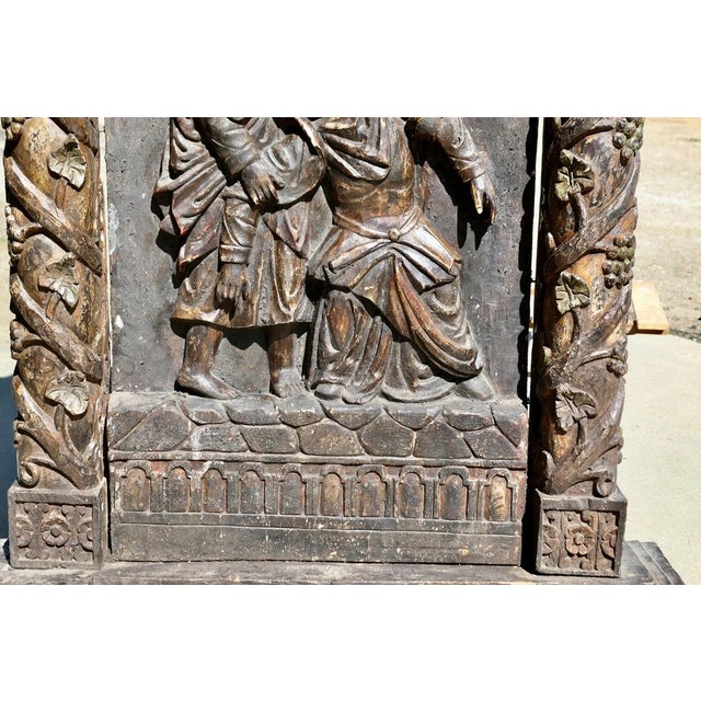 Wood Large European Mediaeval Oak Carving For Sale - Image 7 of 15