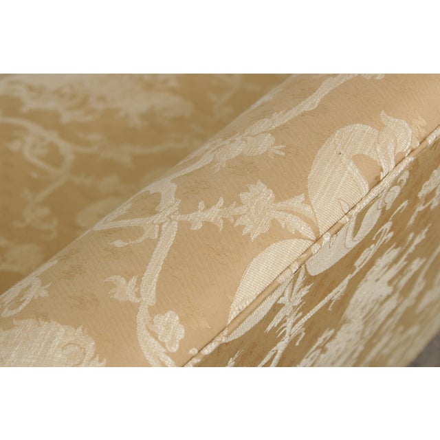 Southwood Gold Damask Camelback Sofa For Sale - Image 14 of 18