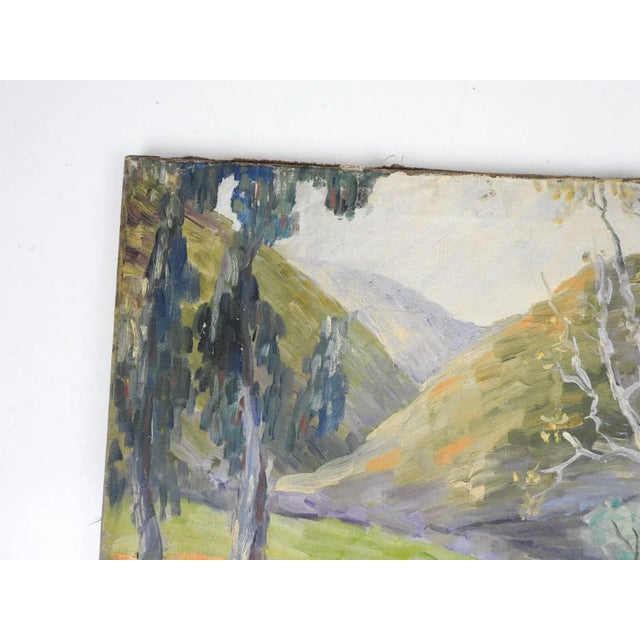 Vintage Plein Air Impressionist Hilly Landscape Painting For Sale - Image 4 of 7