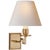 Alexa Hampton for Visual Comfort Signature Dean Single Arm Sconce in Natural Brass with Natural Paper Shade For Sale